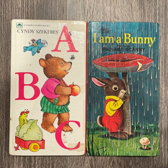 Vintage A Golden Sturdy Children’s Books Hard Covers ABC & I Am A Bunny - Picture 1 of 3